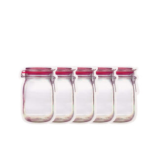 Buy m-5pcs Reusable Mason Jar Zipper Bags