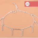 925 Sterling Silver Flower Star Charm Bracelet