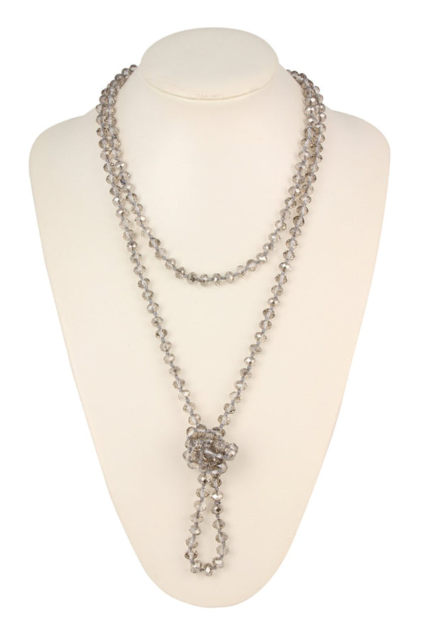 8mm Longline Hand Knotted Necklace