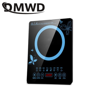 Buy blue DMWD Household Electric Induction Cooker 2200W Waterproof Black Crystal panel hotpot cooktop stove electromagnetic hot pot oven